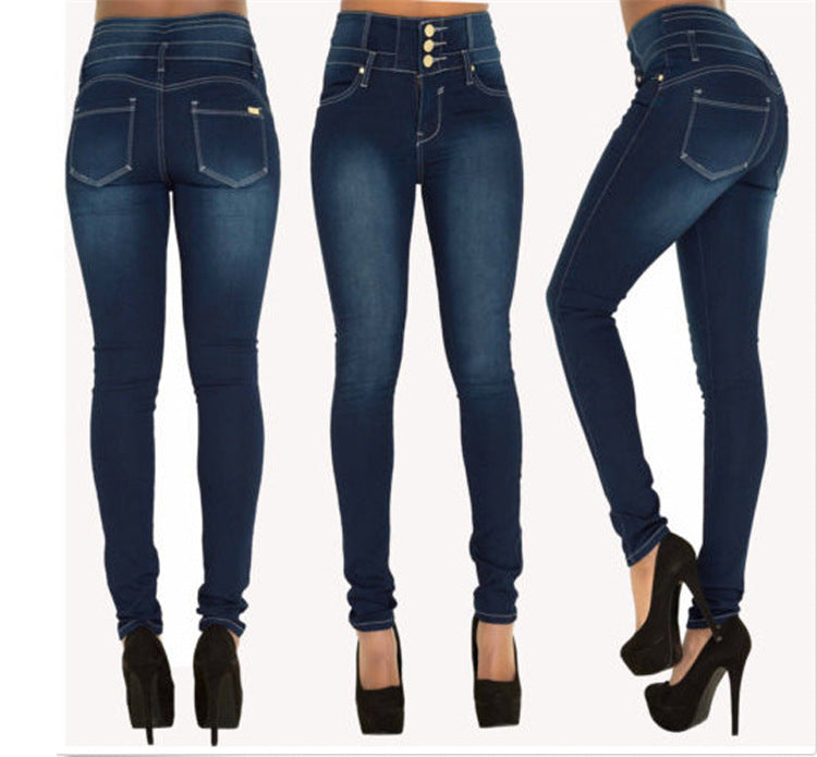Fashion Elastic High Waist Jeans Women Pencil Fashion Elastic High Waist Jeans Women Pencil
